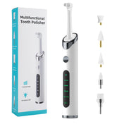 Tooth Polisher Rechargeable Teeth Polisher With 6 Brush Heads Tooth Whitening Kit For Cleaning Polishing Teeth Whitening Plaque 6