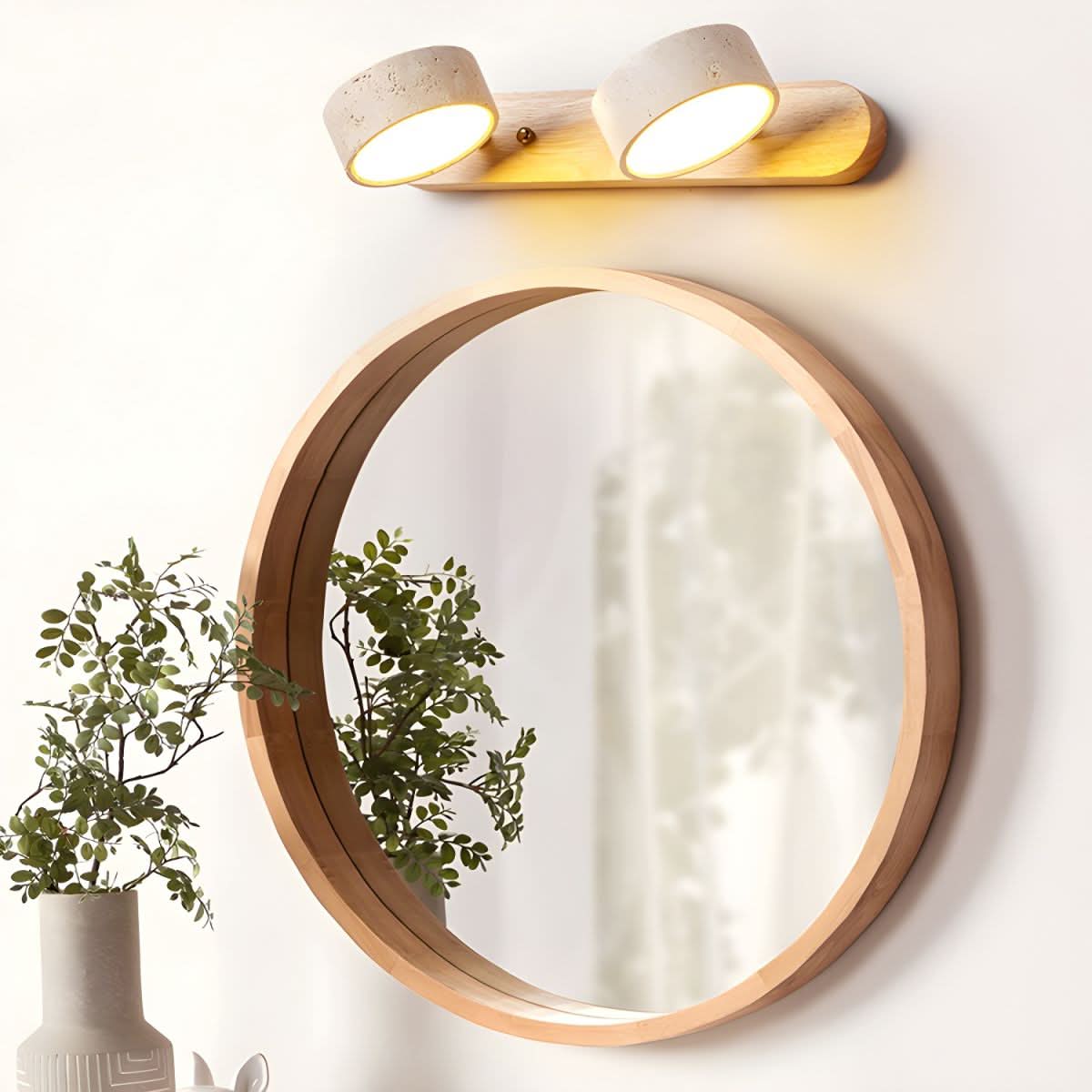 Travertine Stone Dual LED Wall Light Fixture Ideal For Bedrooms, Hallways, Or Living Rooms