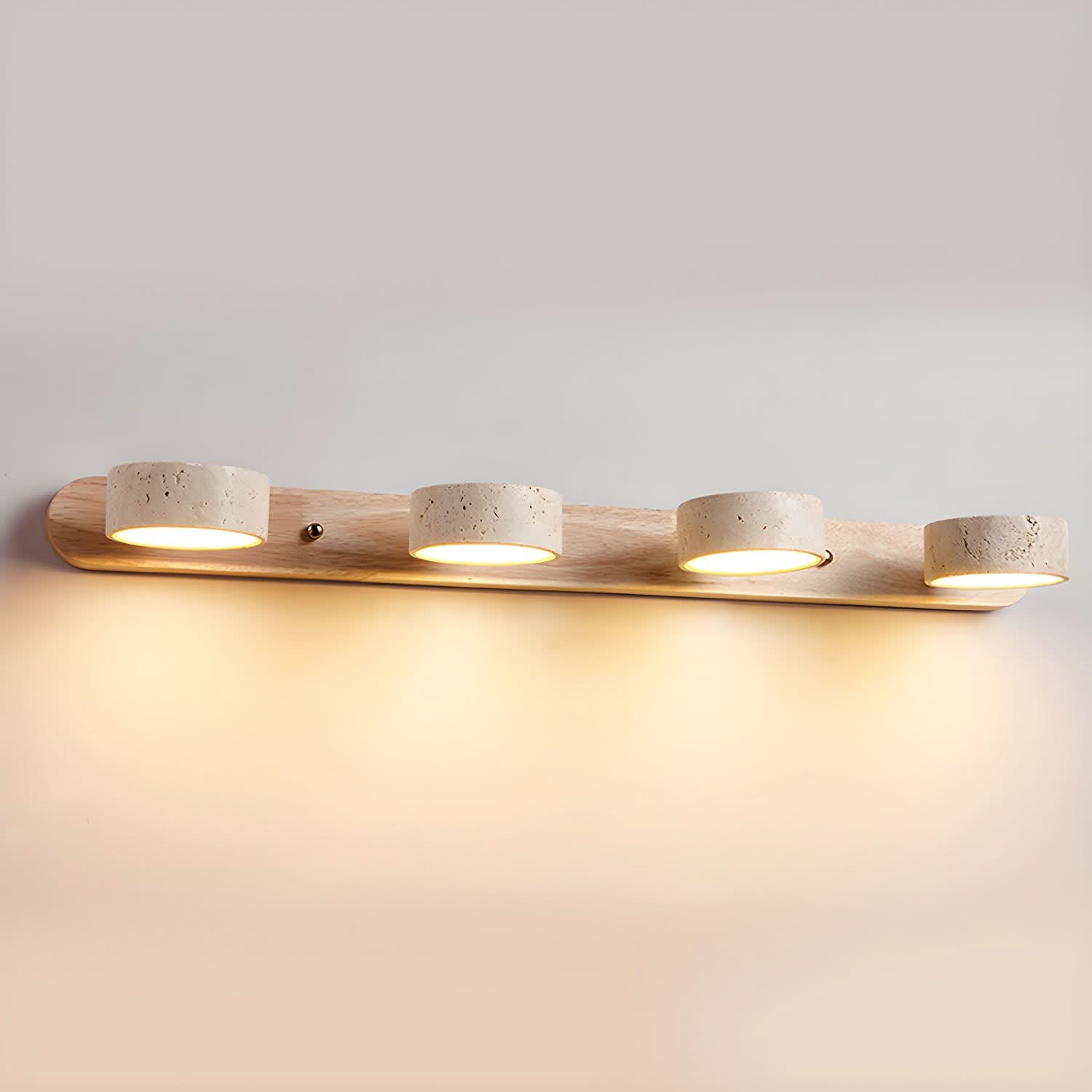 Travertine Stone Dual LED Wall Light Fixture Ideal For Bedrooms, Hallways, Or Living Rooms