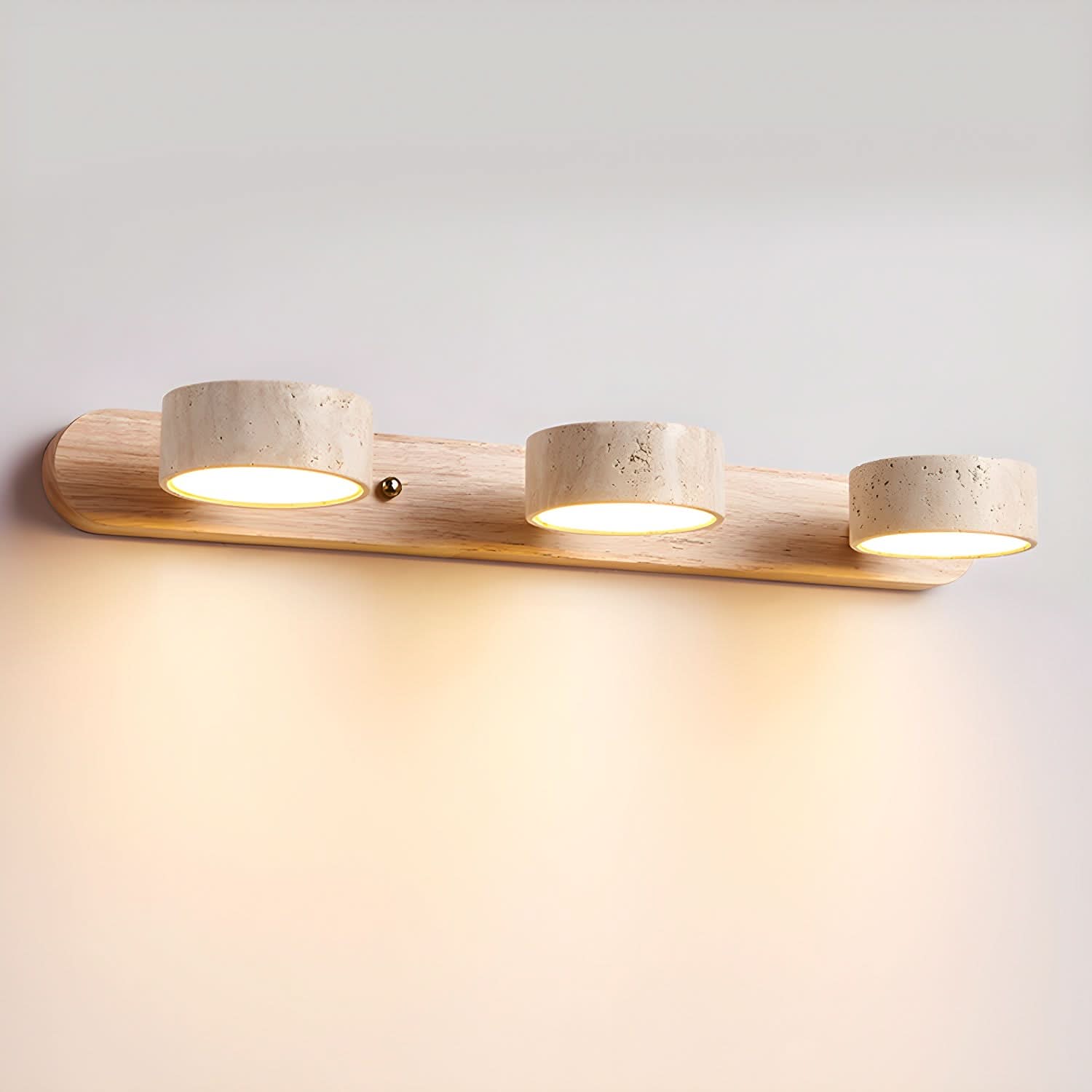 Travertine Stone Dual LED Wall Light Fixture Ideal For Bedrooms, Hallways, Or Living Rooms