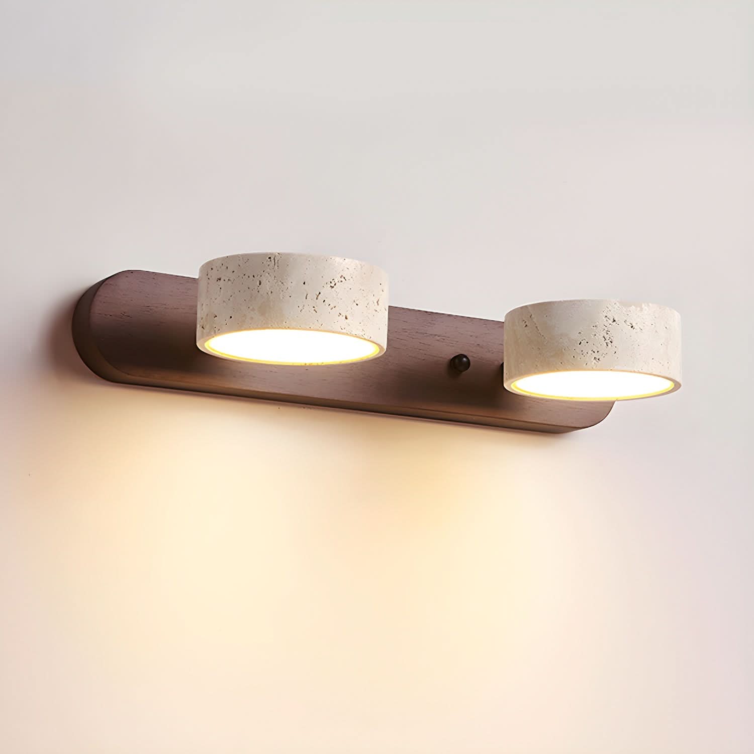 Travertine Stone Dual LED Wall Light Fixture Ideal For Bedrooms, Hallways, Or Living Rooms
