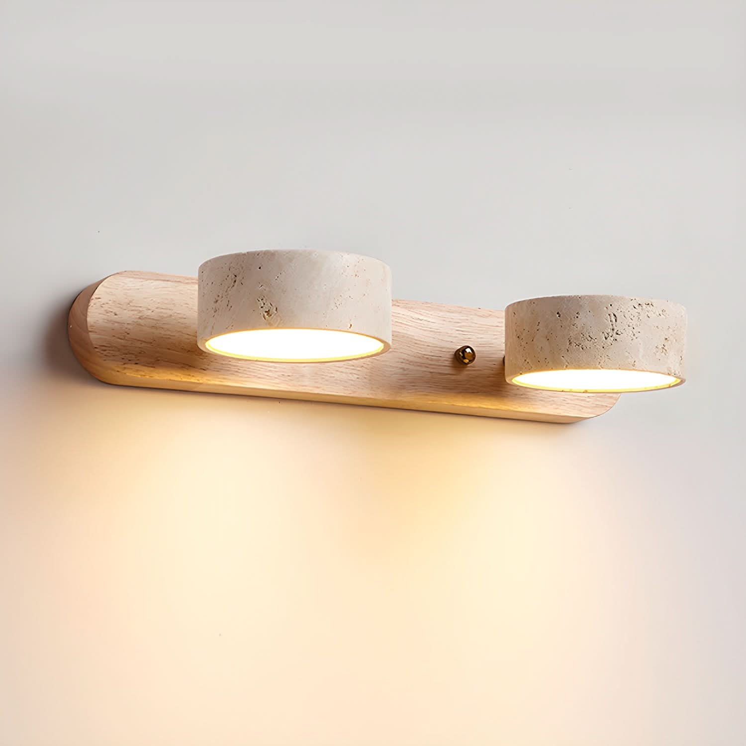 Travertine Stone Dual LED Wall Light Fixture Ideal For Bedrooms, Hallways, Or Living Rooms