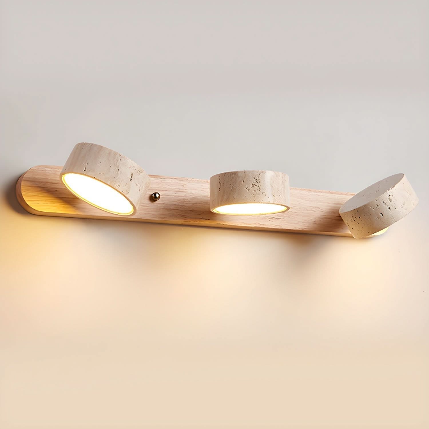 Travertine Stone Dual LED Wall Light Fixture Ideal For Bedrooms, Hallways, Or Living Rooms