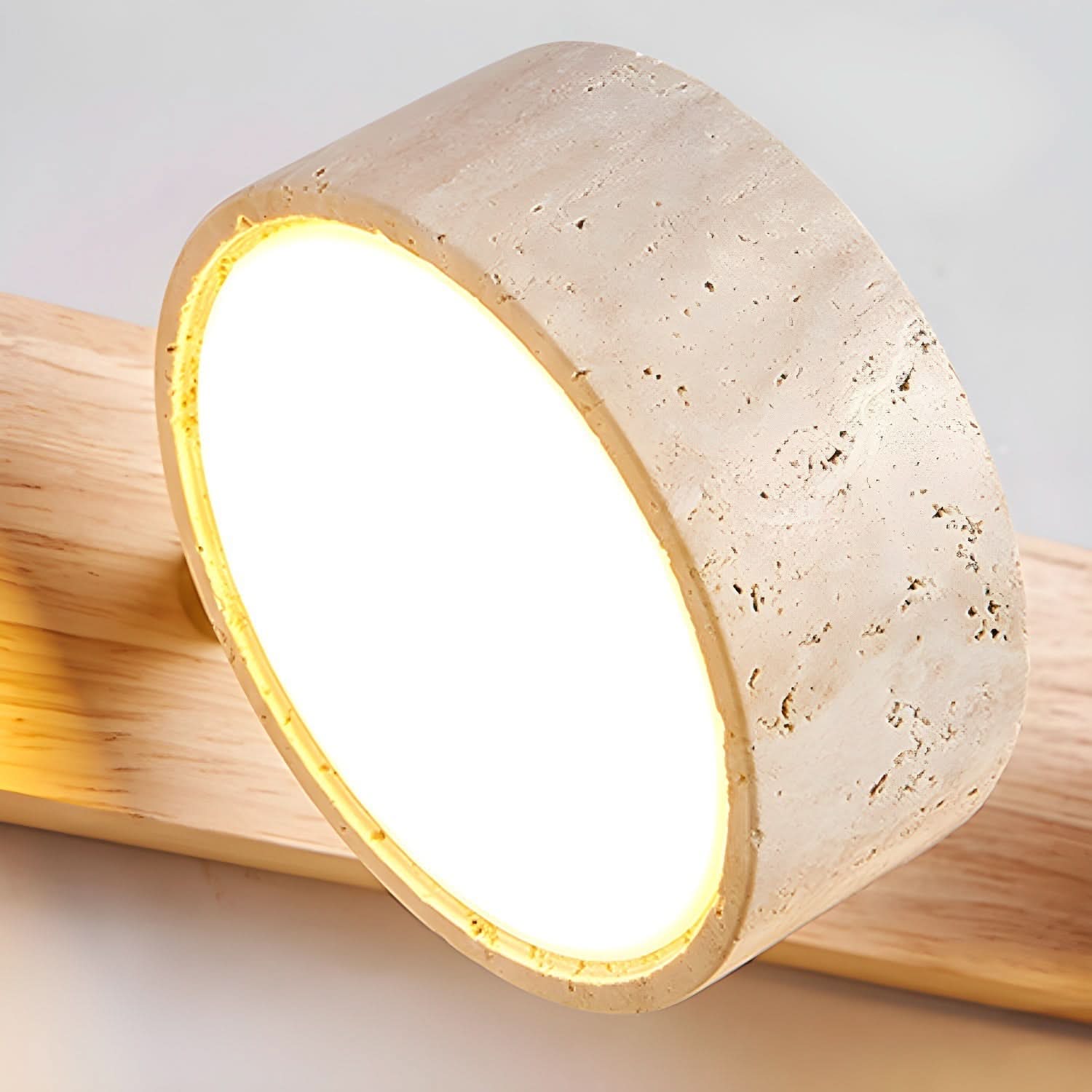 Travertine Stone Dual LED Wall Light Fixture Ideal For Bedrooms, Hallways, Or Living Rooms