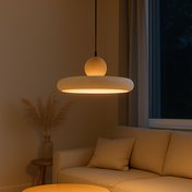Travertine and Wood Scandinavian Pendant Light for Kitchen and Dining 4