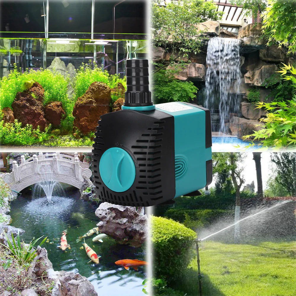Ultra-Quiet 3-60W Submersible Water Fountain Pump Filter Fish Pond Aquarium Water Pump Tank Fountain EU US 220V-240V 4