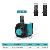 Ultra-Quiet 3-60W Submersible Water Fountain Pump Filter Fish Pond Aquarium Water Pump Tank Fountain EU US 220V-240V 5