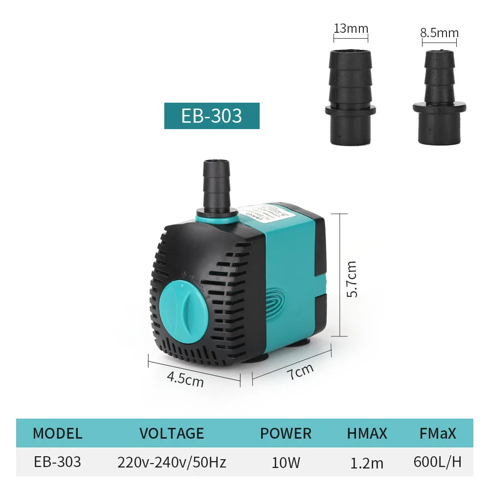 Ultra-Quiet 3-60W Submersible Water Fountain Pump Filter Fish Pond Aquarium Water Pump Tank Fountain EU US 220V-240V 7