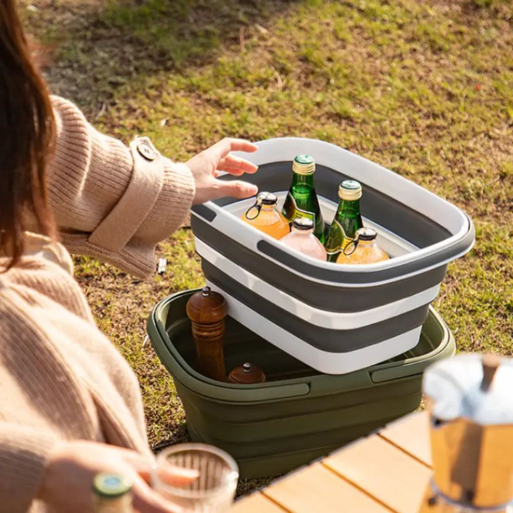 Cesta de almacenamiento de plástico plegable NovaFlex para camping Diseño plegable para entusiastas del camping