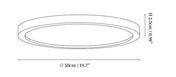 Slank ultratynd rund LED-loftlampe med valnødfinish til moderne hjem og opholdsrum i moderne interiører