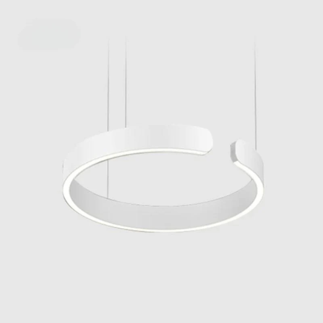 Lampada a sospensione LED circolare per soggiorno moderno con design ad anello minimalista per interni domestici contemporanei
