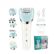 NovaLux 5-i-1 elektrisk epilator til kvinder, benskraber og kropshårfjerner, bikinitrimmer, ansigtsrensningsmassage