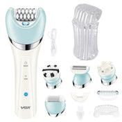 VGR Epilator 5 In 1 Electri Women Epilator Female Shaver Leg Body Hair Remover Lady Bikini Trimmer Facial Cleaning Massage V-703 6