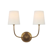 Variant image for Vendome Wall Sconce Vintage | Elegant Indoor Wall Lights | Brass Wall Lamp | Curved Arm Light Fixture | Soft Linen Shade Sconce - Zardee-4