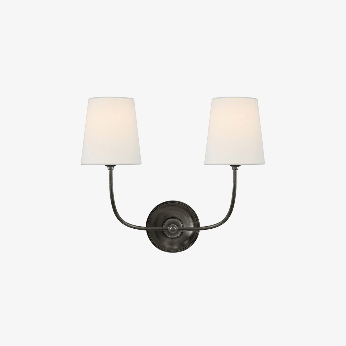 Vendome Wall Sconce Vintage | Elegant Indoor Wall Lights | Brass Wall Lamp | Curved Arm Light Fixture | Soft Linen Shade Sconce - Zardee 2