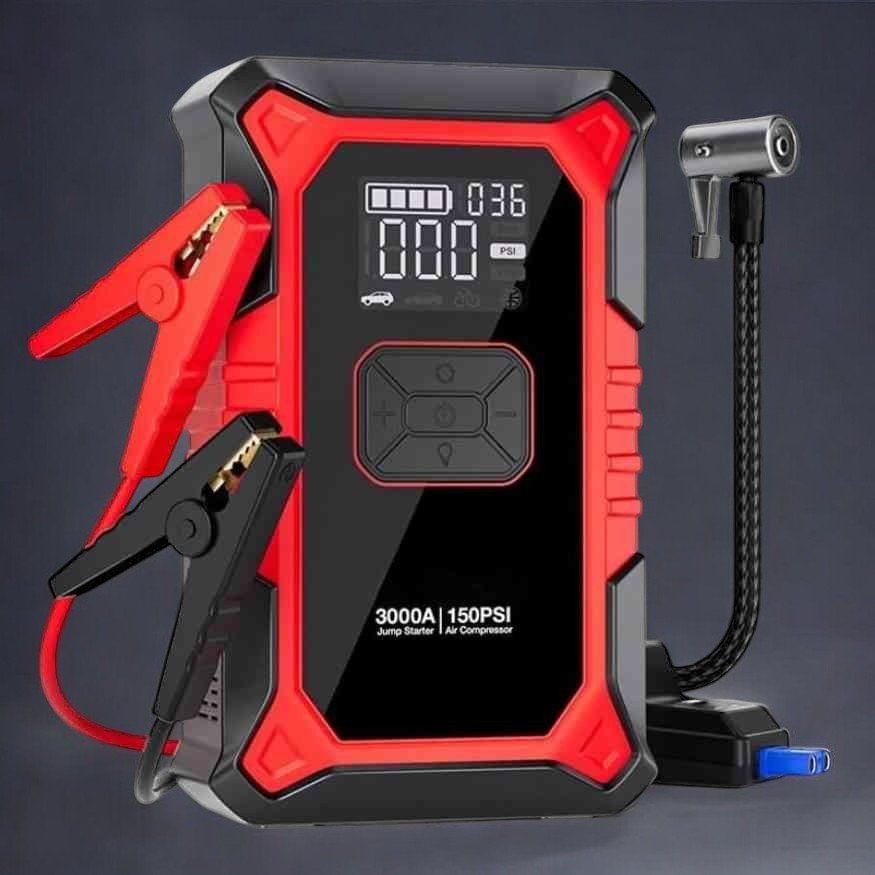 Versatile Portable Jump Starter with Tire Inflator 0