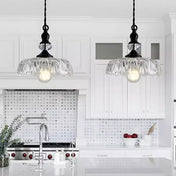 Vintage Glass Pendant Light | Kitchen Pendant Lighting Fixture | Elegant Hanging Lights | Adjustable Cord Pendant | Warm Light for Living Room - Zardee 3