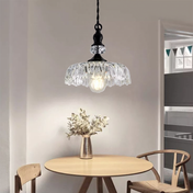 Vintage Glass Pendant Light | Kitchen Pendant Lighting Fixture | Elegant Hanging Lights | Adjustable Cord Pendant | Warm Light for Living Room - Zardee 4