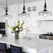 Vintage Glass Pendant Light | Kitchen Pendant Lighting Fixture | Elegant Hanging Lights | Adjustable Cord Pendant | Warm Light for Living Room - Zardee 5