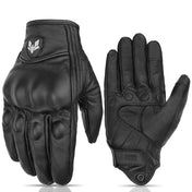 Vintage Real Leather Breathable Touch Screen Gloves 8