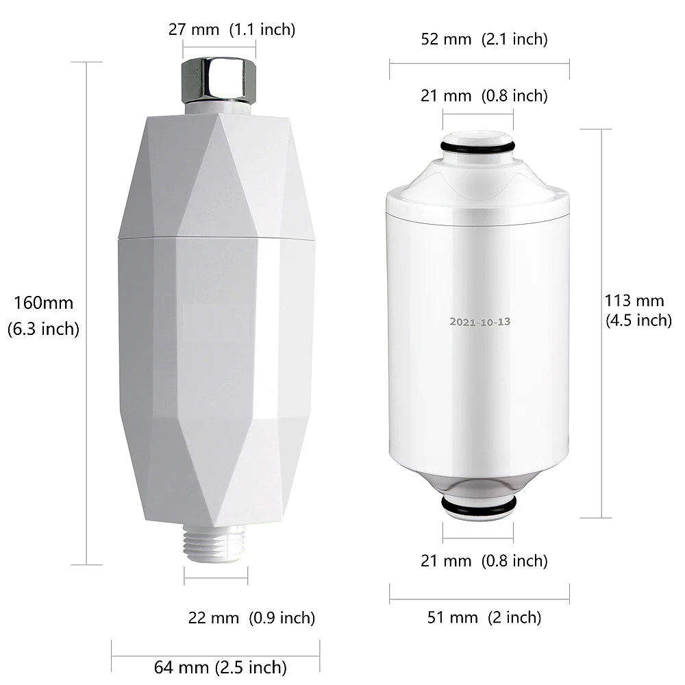 Vitamin C Revitalizing Shower Filter,Chlorine Removal Water Softener Soft& Improve Hair,Bathroom Accessories 1