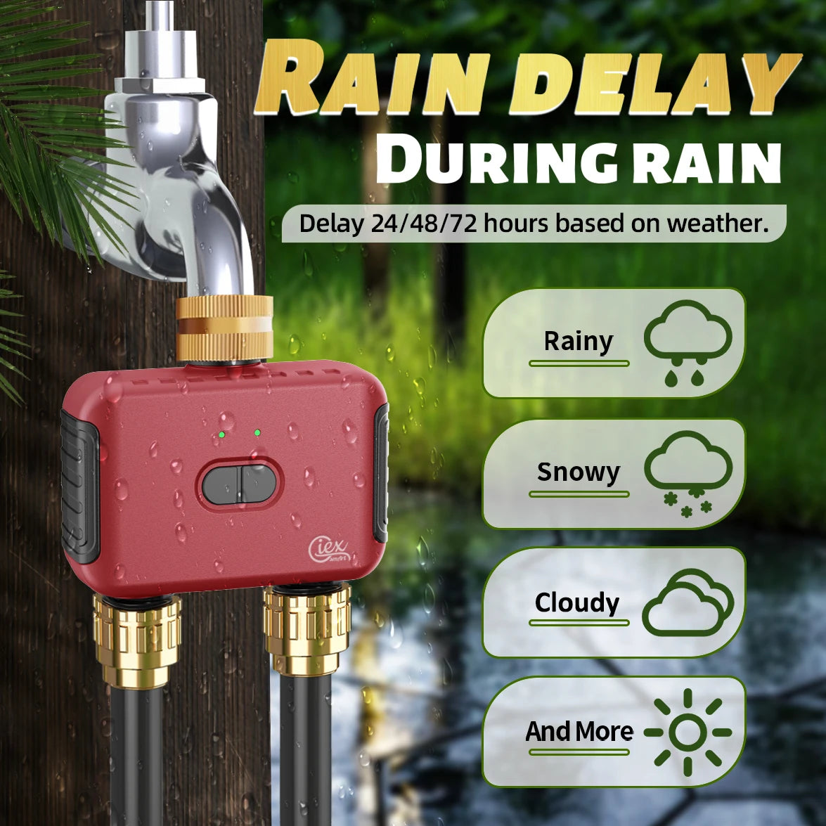 WIFI & ZIGBEE 2-Zone Watering Timer Smart Garden Automatic Irrigation System Drip Sprinkler Controller Valve Tuya 2MQTT ZHA 3