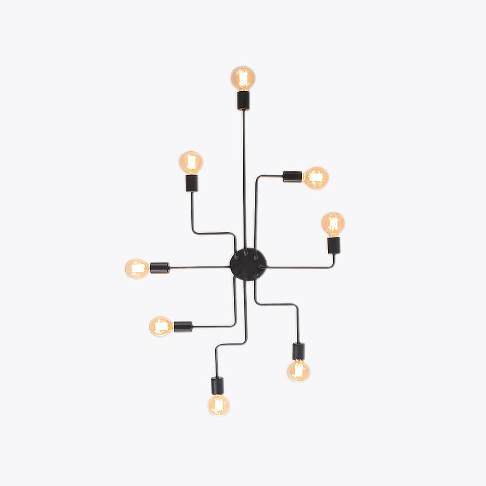Nova industriel sort metal loftlampe til moderne interiører og minimalistiske rum med tidløs appel