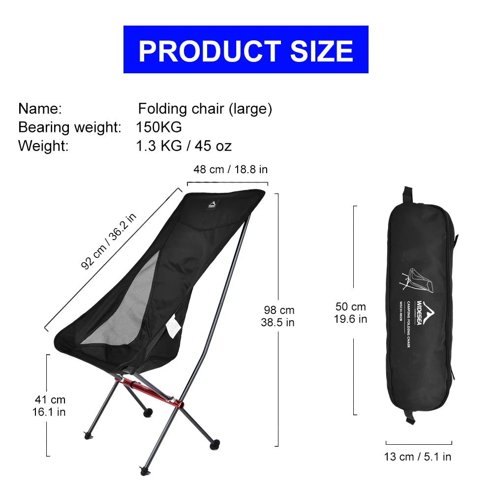 Widesea Camping Fishing Folding Chair Tourist Beach Chaise Longue Chair for Relaxing Foldable Leisure Travel Furniture Picnic 2