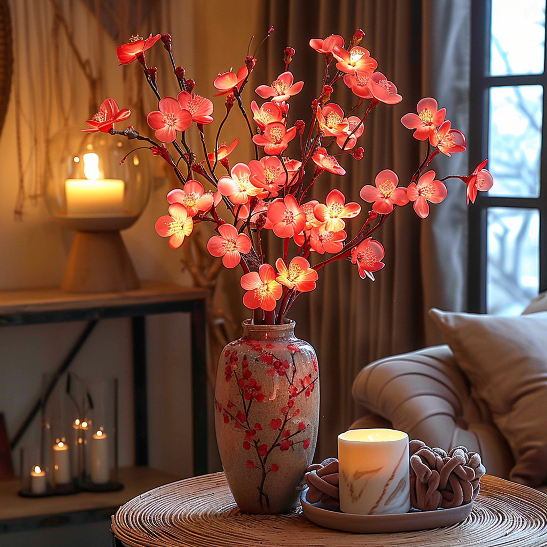 Variant image for Fairy Lights Olive Branch | Decorative Light with Twinkling LEDs | Nature-Inspired Home Accent | Adjustable Light Fixture | Warm White LED Light - Zardee-2