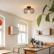 Birdcage Ceiling Light | E26 Pendant Fixture | Modern Iron Lamp | Decorative Indoor Lighting | Warm Ambience Fixture - Zardee-3