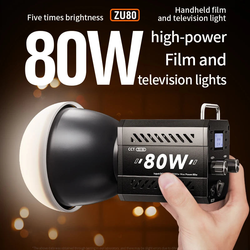 ZU80/ZU60 Photo Studio Light COB Bi-Color 2500-8500K CRI≥95 TLCI≥97 With Diffuser LED Video Lights Fill Lighting 0