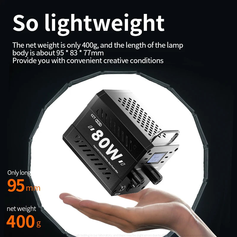 ZU60 Photo Studio Light COB Bi-Color 2500-8500K CRI≥95 TLCI≥97 With Diffuser LED Video Lights Fill Lighting 1
