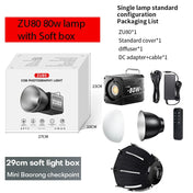 ZU80/ZU60 Photo Studio Light COB Bi-Color 2500-8500K CRI≥95 TLCI≥97 With Diffuser LED Video Lights Fill Lighting 6