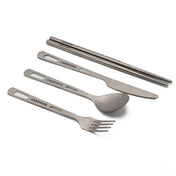 Set de couverts de camping légers en titane et coutellerie utilitaire pour la randonnée et les repas en plein air