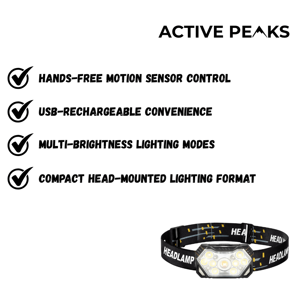 USB Rechargeable LED Sensor Head Torch For Outdoor Activities By NorthPeak Outdoors Camping And Night Walking
