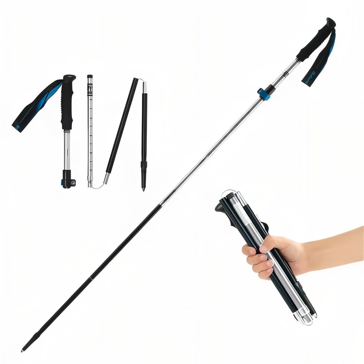 Bâtons de Trekking Pliables et Légers pour Sentiers de Randonnée et Trekking en Plein Air par SummitPeak Outfitters