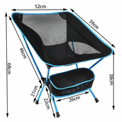 Chaise de camping pliante légère Siège portable d'extérieur Idéal pour le camping, la randonnée, la pêche et les festivals