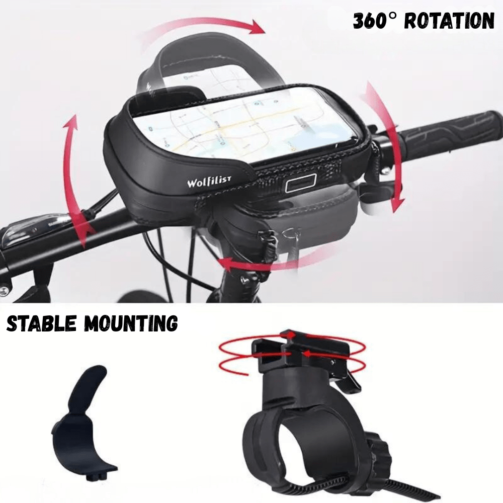 Support téléphone vélo étanche avec design rotatif et compatibilité tactile pour écrans de 7 pouces | SummitForge