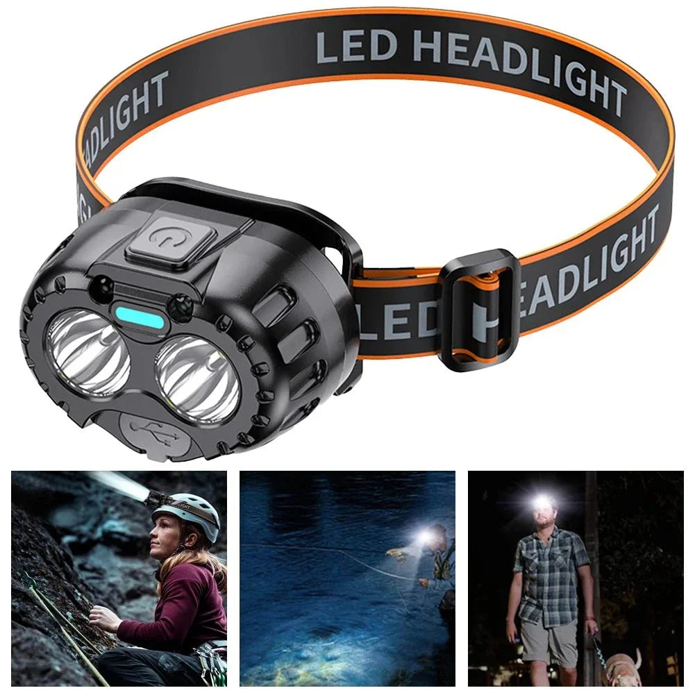 Lampe frontale LED étanche rechargeable par USB pour activités de plein air nocturnes par Summit Crest