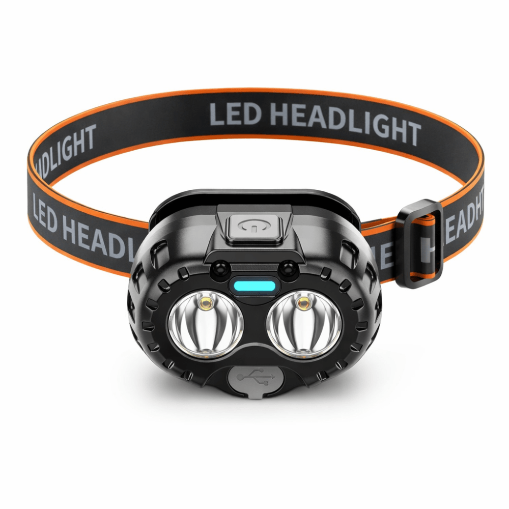 Lampe frontale LED étanche rechargeable par USB pour activités de plein air nocturnes par Summit Crest