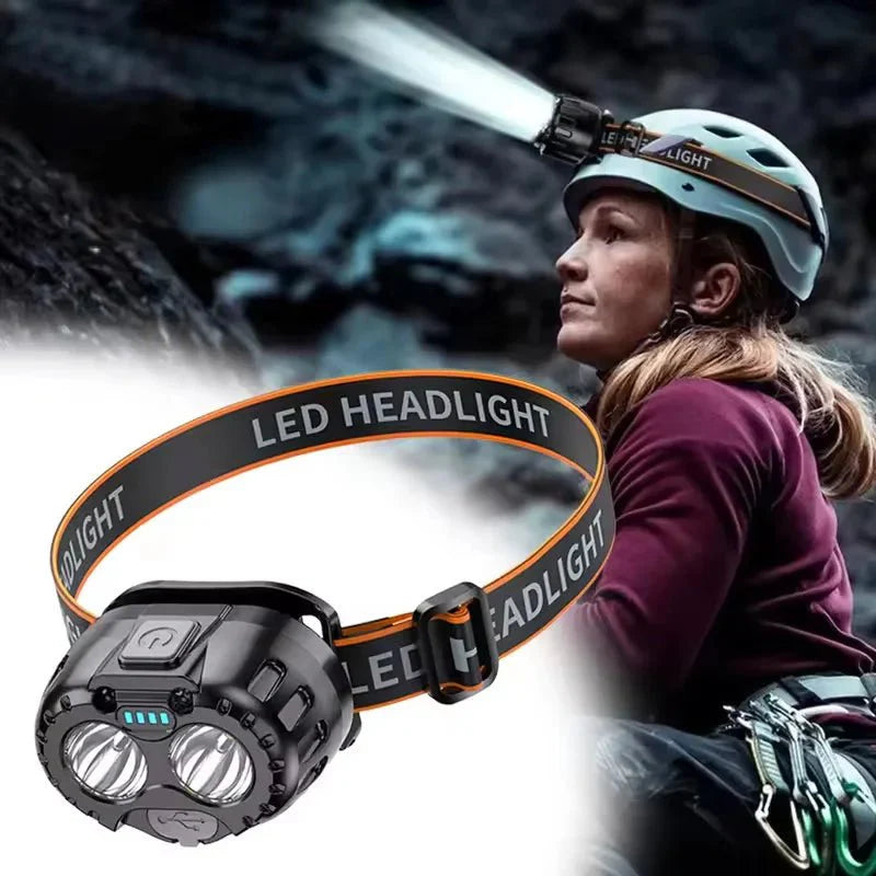 Lampe frontale LED étanche rechargeable par USB pour activités de plein air nocturnes par Summit Crest