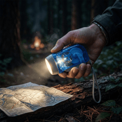 Håndsving LED-lommelygte til camping og nødlys fra NovaTrail, letvægts dynamodrevet