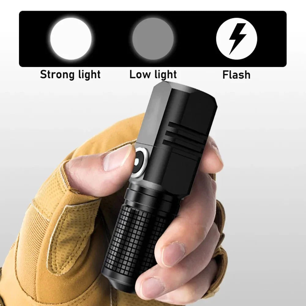 Lampe de poche légère rechargeable par USB avec zoom pour camping et usage extérieur SummitGlow portable