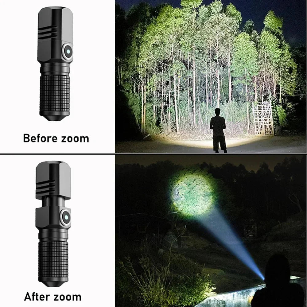 Lampe de poche légère rechargeable par USB avec zoom pour camping et usage extérieur SummitGlow portable