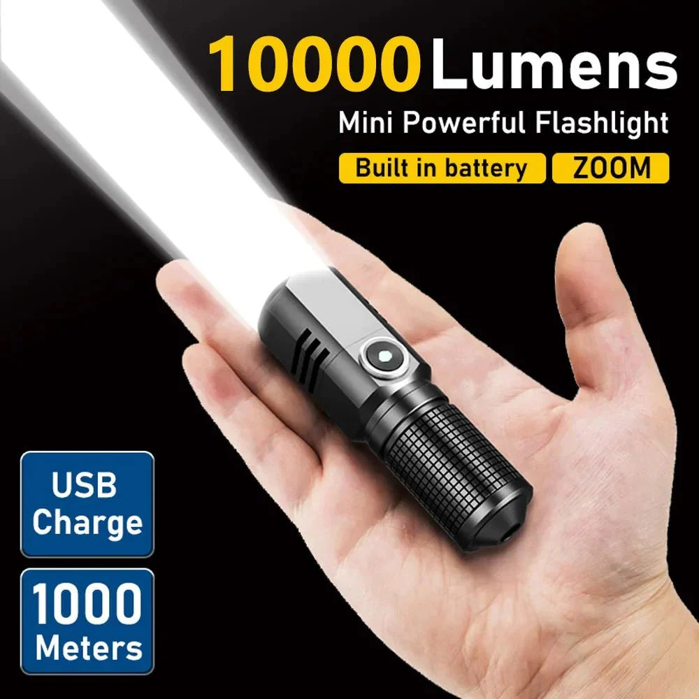 Lampe de poche légère rechargeable par USB avec zoom pour camping et usage extérieur SummitGlow portable