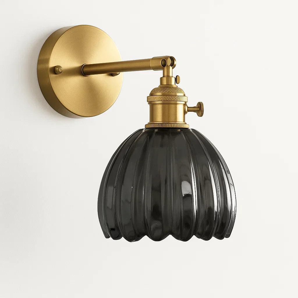 Vintage Wall Lamp | Glass Tulip Wall Sconces | Retro Wall Light Fixture | Soft Glow Sconce Lighting | Classic Home Decor Lamp - Zardee 3