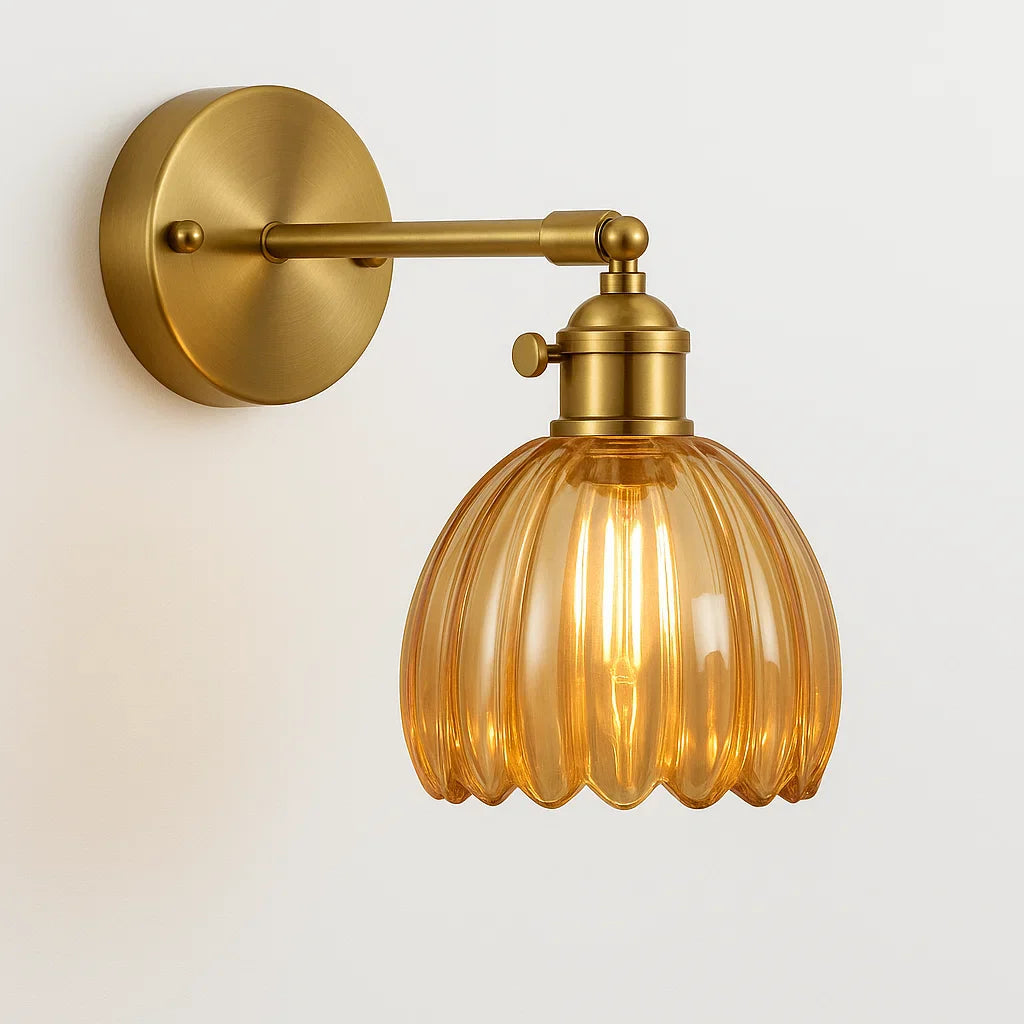 Variant image for Vintage Wall Lamp | Glass Tulip Wall Sconces | Retro Wall Light Fixture | Soft Glow Sconce Lighting | Classic Home Decor Lamp - Zardee-3