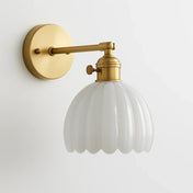 Vintage Wall Lamp | Glass Tulip Wall Sconces | Retro Wall Light Fixture | Soft Glow Sconce Lighting | Classic Home Decor Lamp - Zardee 6