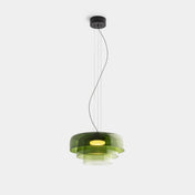 Aurora glasophængt lampe med unikt metal- og glasvedhængsdesign til moderne interiører
