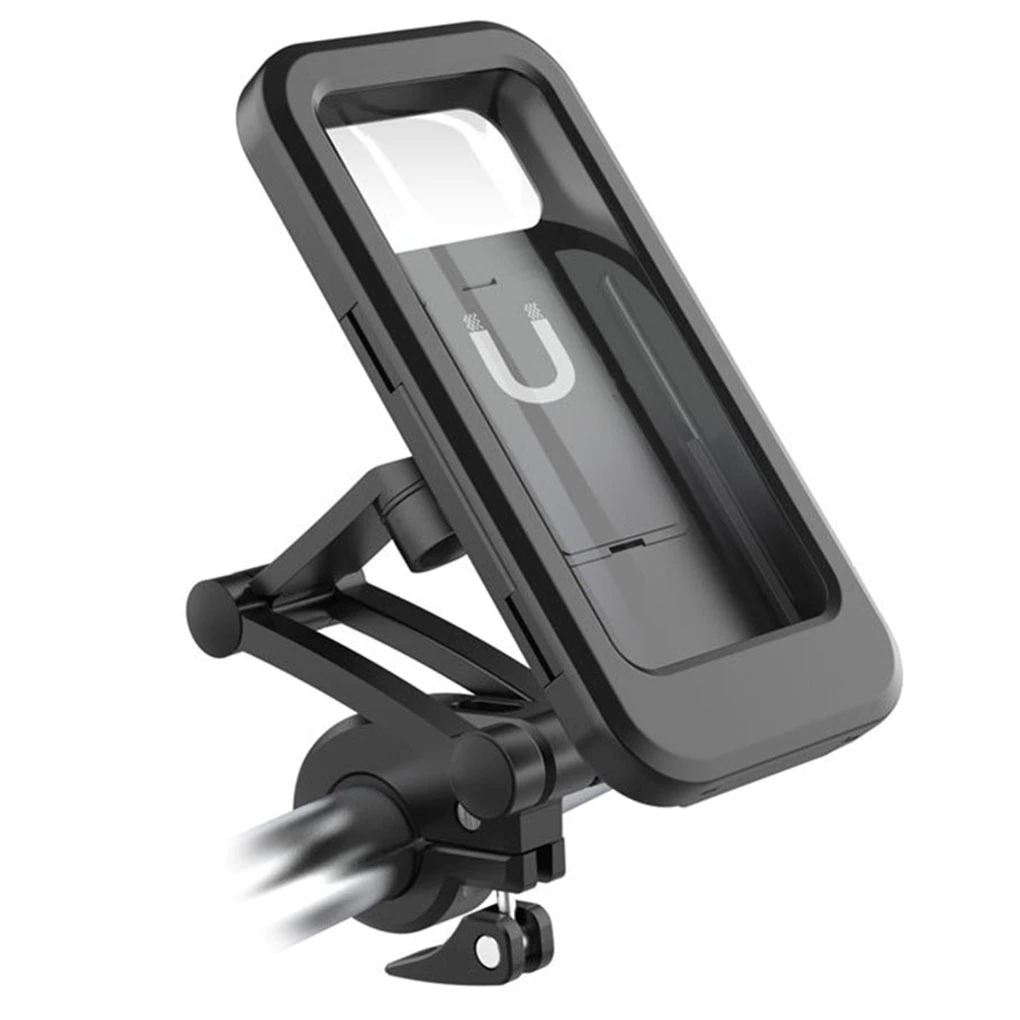 Suporte Dobrável Impermeável para Telemóvel de Bicicleta para Fixação Segura do Smartphone Durante Passeios em Tempo Chuvoso